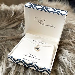 Pure silver plated genuine crystal necklace